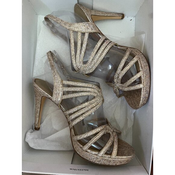 Adrianna Papell Becka Heels Gold - Picture 1 of 6